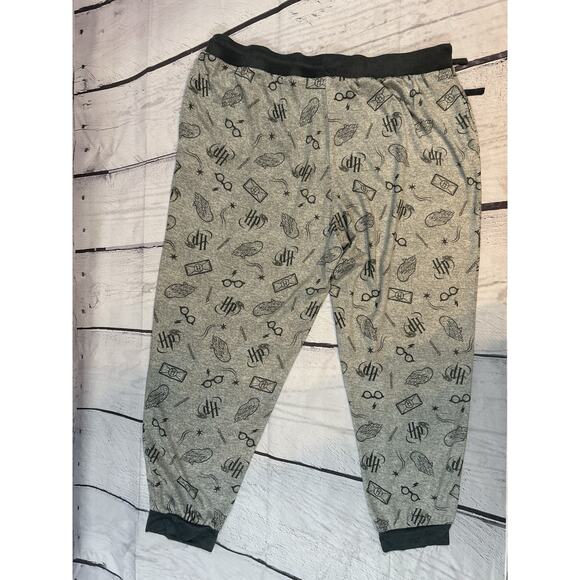 Harry Potter Wizard Magic Pajama Set 2PC Long Sleeve Top Jogger Pants Gray - Picture 3 of 7
